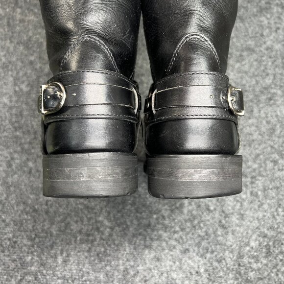 Harley Davidson Harness‎ Boots Men's Size 8 Black Leather Motorcycle Riding Pull - Picture 8 of 16